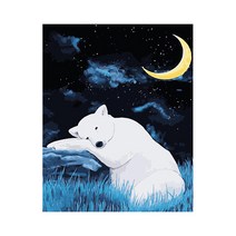 울트라패션 명화그리기 DIY 유화그리기 그림그리기 세트 취미 생일선물, D_하얀곰시리즈_02생각많은밤