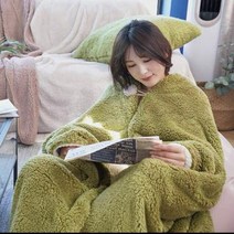 웨어러블 로퍼 숄 케이프 스타일 담요 듀얼 사용 양고기 낮잠 사무실
