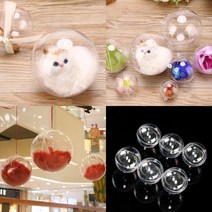 마트498 플라스틱 투명볼 6P 8CM 에그캡슐 어린이집용품 카페인테리어 공예용품 가랜드만들기 교사용품