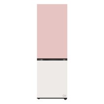 [색상선택형]LG 모던엣지 냉장고 오브제컬렉션 글라스 344L Q342AAA133, Q342GPB133S, 핑크(상단) + 베이지(하단)