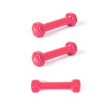 PVC 컬러아령 3kg 퍼플 근력운동 덤벨 헬스 바벨, PVC 컬러아령 0.5kg 핑크 근력운