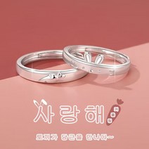 DuckLady 토끼와 당근 커플링 925 은반지