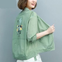 자외선차단옷 집업후드 자외선차단자켓 여성용 숏 재킷 긴팔 자외선 차단 의류 가볍고 얇은 여성 코트 캐주얼 여름