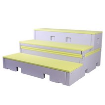 이동식 접이식 합창계단 다용도 플라스틱 계단 합창 단체 행사장 3단계단 무대, 인젝션 코러스