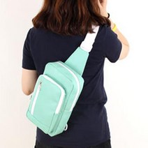 여중생 파스텔 민트 인조가죽 슬링백 피크닉 라이딩
