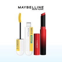 메이블린 콜로썰 컬바운스 마스카라+얼티매트 립스틱, 1099 피치 베이지_블랙