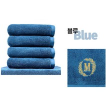 송월타올 메이저 호텔수건 30수 170g 코마사 5장 세트, 블루x5