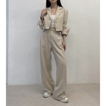 [주문폭주/퀄리티보장] 여성용 정장 세트 크롭자켓 와이드 슬랙스 백화점 수트