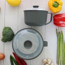 레몬글라스 전자레인지 전용 핸디 스마트 찜기 손잡이형 2종 세트(1000ml+1500ml) 전자렌지지찜기 전자렌지용기 계란찜기 라면기 감자찜기, 6피스, 스마트찜기2종-그레이