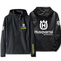 [바이니즘] Husqvarna 허스크바나 오토바이 바이크 바람막이 자켓, 블랙