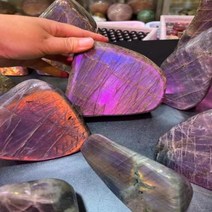 스스로 빛이 나는 천연 크리스탈 블루 및 바이올렛 원석 광택 스톤 힐링 500g-3kg, 3.Purple glow+700-800g