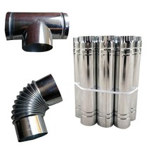 101572 야외용난로 직경 보일러 장작화로 호스 철재 컨트리 난로 부속품 배연 아궁이 배열, 8cm 두께의 굴뚝