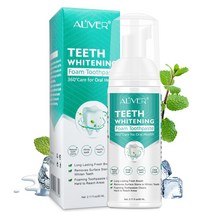 ALIVER 칫솔 무스 깨끗한 치아 치약 하얀 치아 구강 관리 치아 얼룩 제거 깨끗한 입 구취 제거 60ML, 1개
