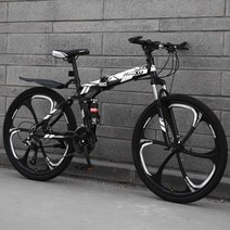 풀샥 MTV자전거 xc MTB 접이식 산악 자전거 이중 충격 흡수 24/26 인치 학생 휴대용 남녀공용 스쿠터, [01] 24 inches, [01] 21, [09] 6 knife white