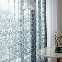 [천삼백케이] [네스홈] [Curtain] 끌라떼 디자인 쉬폰 커튼 다마스크