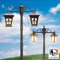 LED 야외 가로등 정원등 공원 조명 외등, 노블 2등_빛색상 아이보리빛