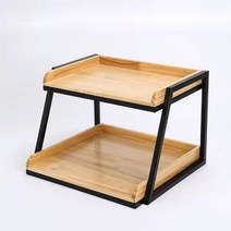 베이커리 빵 쿠키 2단 진열대과자 팬트리 식료품 케이스 진열장 나무 우드 선반 트레이 철제, C개, 1개