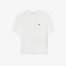 [라코스테] 여성 케이블 반팔 가디건 AF013E-54G 001