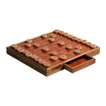 장기 세트 마호가니 고급 중국 프리미엄, 큰 잎 황금 난무 세트  말 직경 4.8cm