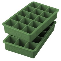 Tovolo 위스키 버번 증류주 및 주류용 3.2cm(1.25인치) 큐브 퍼펙트 아이스 몰드 냉동고 트레이 BPA 프리 실리콘 변색 방지 2개 세트 페스토538448, Pesto