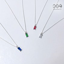 364days 925실버 탄생석목걸이 직사각 큐빅목걸이 깔끔 단정한목걸이 기념일 목걸이 선물 체인길이 사이즈 선택가능