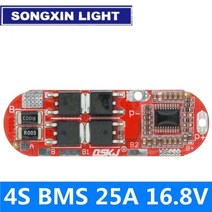 3s 4s 5s 25a Bms 18650 리튬 이온 리포 리튬 배터리 보호 회로 기판 모듈 Pcb Pcm 18650 Lipo Bms 충전기 기본 3s 전자 부품 액세서리 소스, 4S BMS 25A 16.8V