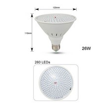 12 머리 6w 15w 20w led 성장 빛 e27 phyto 램프 식물 이동식 식물 클립 램프 씨앗 꽃 성장 텐트, 26w 전구 전용