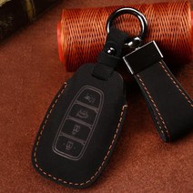 소가죽 고급 스마트키케이스 뉴싼타페TM 키홀더 키보관 첫차선물, 필기체(대소문자), 네이비 TH-05