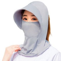 얼굴 햇빛 가리개 농사 모자 여름 넥워머 자외선 차단 마스크 골프 목 통기성 넓은 챙 여성 커버 캡 태양 보호, Grey