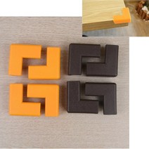 고무타입 모서리보호대 4P 아기 안전 벽지 모서리 몰딩 보호대 부딪힘 이마콕방지 보양재, 오렌지