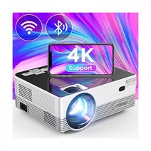 Wi-Fi 및 블루투스 프로젝터 기본 1080P 영화 프로젝터 8500L HD 4K 300인치 스크린 지원 미니 비디오 프로젝터 휴대용 가방이 있는 휴대용 프로젝터