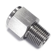 스테인레스 자동차 오일 압력 계측기 어댑터 커넥터 1/8NPT 외부 나사-M10x1.0 온도 게이지 용 내부 나사, 한개옵션0