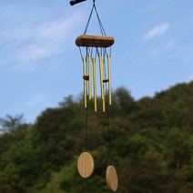 차임벨 무선초인종 도어 차인 챠임 벨 구리 돈 바람 차임 펜던트 발코니 야외 마당 정원 홈 장식 금속 파이, 11 E Gold 6 Tube