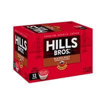 Hills Bros 1인용 커피 포드 하우스 블렌드 다크 로스트 12개 큐리그 호환 로스트 아라비카 커피 대담하고 부드러운 맛, 12 Count (Pack of 1)_Hazelnut
