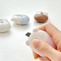 곰돌이 박스컷팅칼 캐릭터 개인정보 누출방지 스탬프, 곰돌이 택배칼 블루, 1개