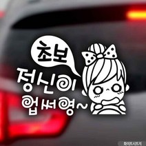 자동차스티커 정신이업써영 초보운전 화이트시트지 초보운전 차량용스티커 차량용스티커주문제작 차량스티커, 상세페이지 참조