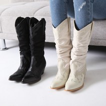 여성 수제 가죽 웨스턴 여름 마부츠 린넨부츠
