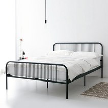마켓비 GALDA 철제 침대 퀸사이즈 Q 150x200, 매트블랙