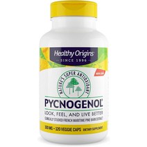 Healthy Origins 피크노제놀(천연 수퍼 항산화물질) 100mg 60정, 한개옵션1, 01 120 Count (Pack of 1)