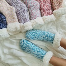 두꺼운 보온 눈꽃 양털 롱 수면양말 임산부양말 수족냉증 일양말