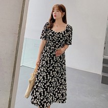 자칠 스퀘어 브이넥 원피스 5769 여성 빅사이즈 XL~4XL 루즈핏