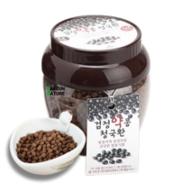 국산콩 청국장환 100% 국산 쥐눈이콩 약콩 분말 가루 청국장환식품 검정약콩 발효 청국장균 쥐눈이콩낫또 블랙푸드 효능 추천, 검정환 500g x 1개, 1개