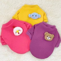 핸즈앤독 기모 귀요미 후드+양모브러치 고급원단 핸드메이드 강아지옷 애견의류, 크롭기장-올리브퍼플