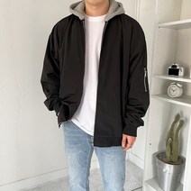 남자 오버핏 후드 항공 점퍼 (2COLOR)