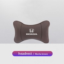 PU 가죽 자동차 좌석 머리 받침 목 베개 혼다 시빅 어코드 CRV 핏 재즈 오디세이 베젤 파일럿 HRV 레전드, 03 Mocha Brown_02 2pcs