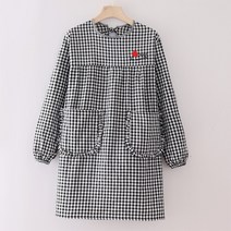 긴팔 앞치마 일본스타일 트랜드 풀 커버 주방 요리 캔버스 여자잔꽃, W