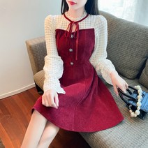 레이스 원피스 스윗 점프 슈트 여성의류 봄옷 2022 년 허리보정 슬림핏 프렌치 나비 결 소흑 3886954104
