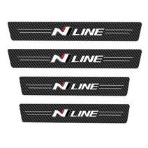 자동차 도어 임계 스커프 플레이트 탄소 섬유 씰 프로텍터 스티커 현대 N 라인 i20 i30 자동 도어 엔트리 페달 가드, 4Pcs N-Line