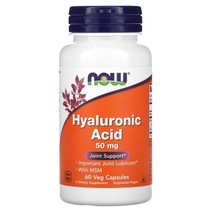 나우푸드 NOW Foods 히알루론산 50mg 60 식물성 캡슐 Hyaluronic Acid, 60캡슐, 60 Count, 60정