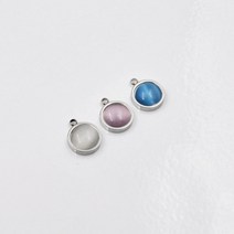 1-1-083 써지컬 펜던트 캣츠아이 원형 10mm, 블루